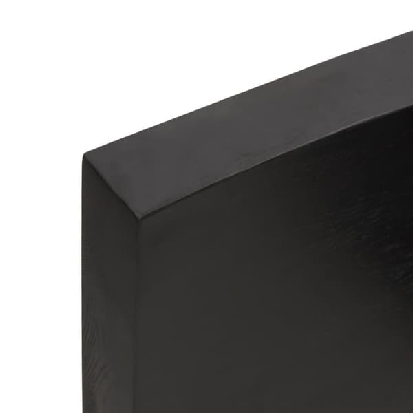 Bänkskiva badrum mörkbrun 140x30x(2-6) cm behandlat massivt trä