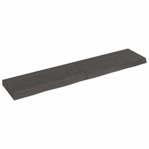 Bänkskiva badrum mörkbrun 140x30x(2-6) cm behandlat massivt trä