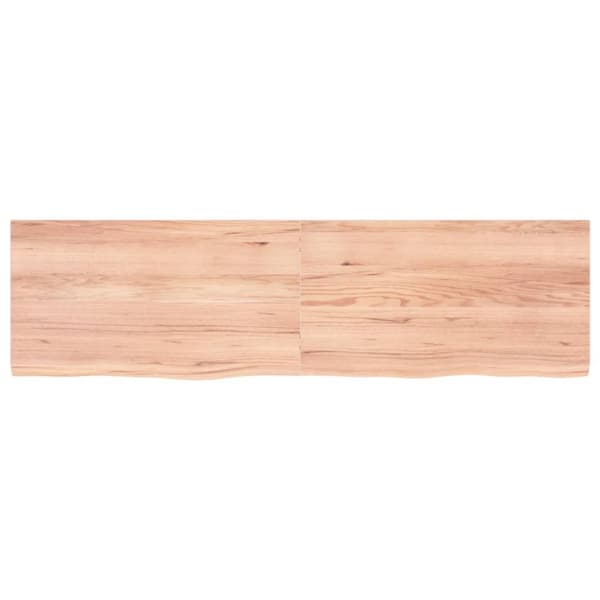 bordplade 180x50x(2-4) cm behandlet massivt egetræ lysebrun