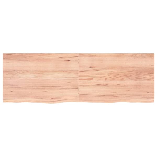 bordplade 180x60x(2-4) cm behandlet massivt egetræ lysebrun