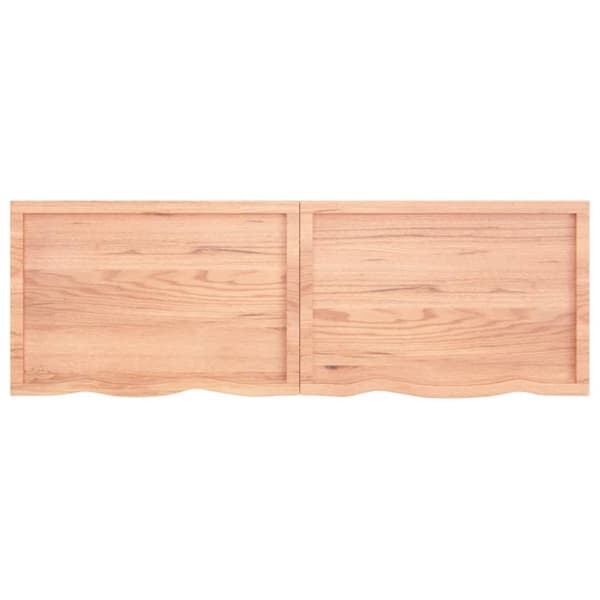 bordplade 180x60x(2-4) cm behandlet massivt egetræ lysebrun