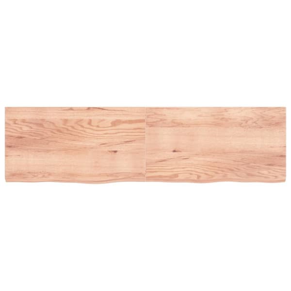 Bänkskiva badrum ljusbrun 220x60x(2-6) cm behandlat massivt trä