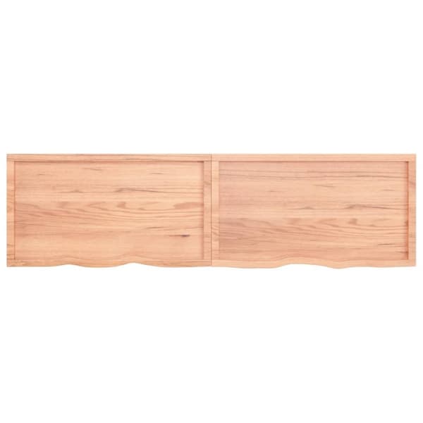 Bänkskiva badrum ljusbrun 220x60x(2-6) cm behandlat massivt trä