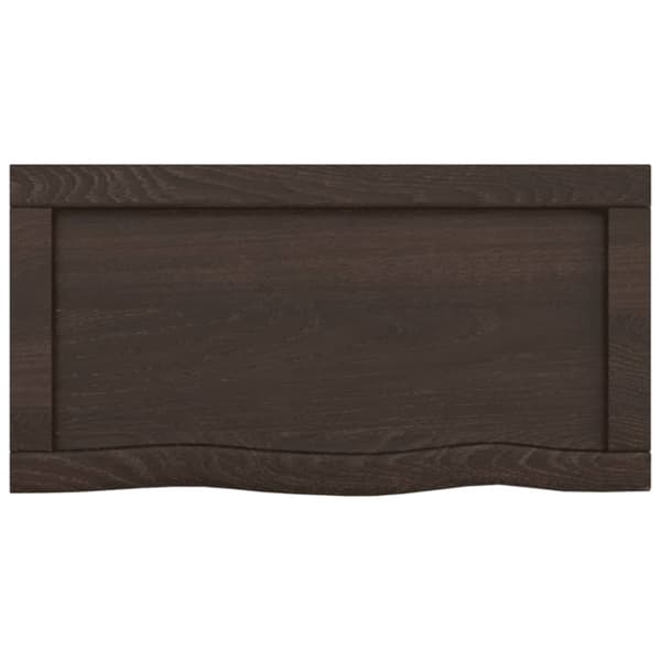 Bänkskiva badrum mörkbrun 40x30x(2-4) cm behandlat massivt trä