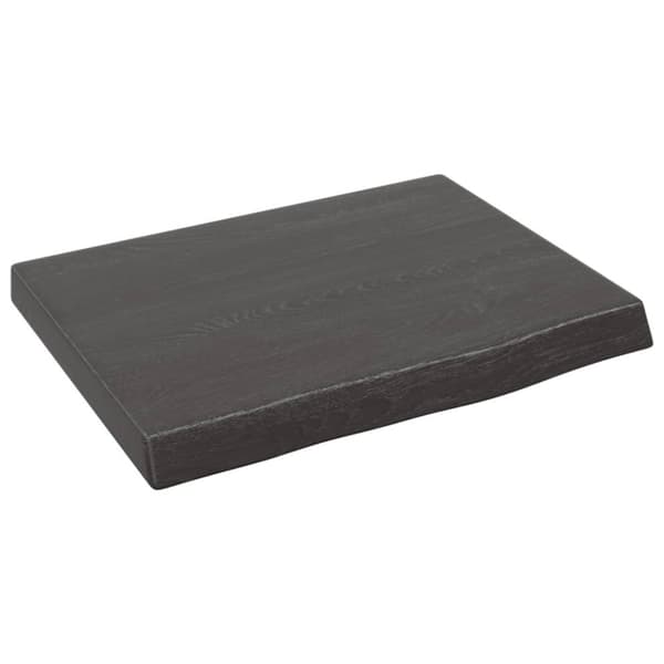 Bänkskiva badrum mörkbrun 40x30x(2-4) cm behandlat massivt trä