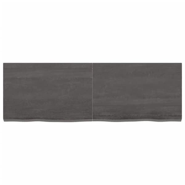 bordplade 120x40x(2-4) cm behandlet massivt egetræ mørkebrun