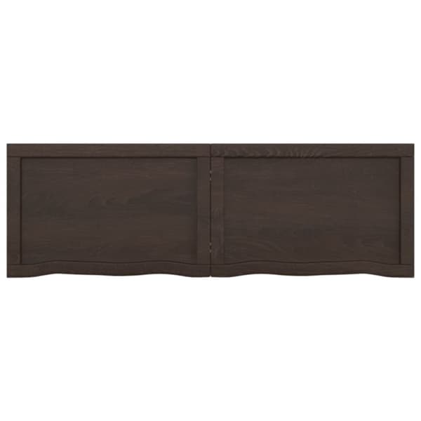 bordplade 120x40x(2-4) cm behandlet massivt egetræ mørkebrun