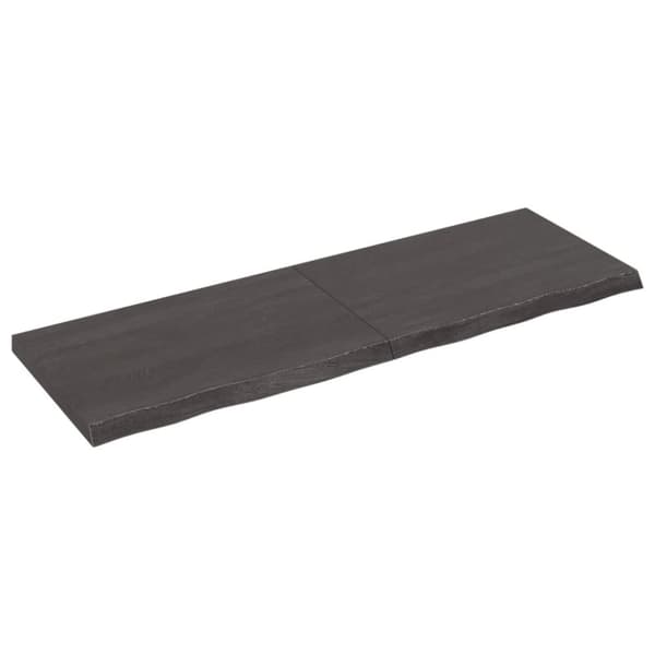 bordplade 120x40x(2-4) cm behandlet massivt egetræ mørkebrun
