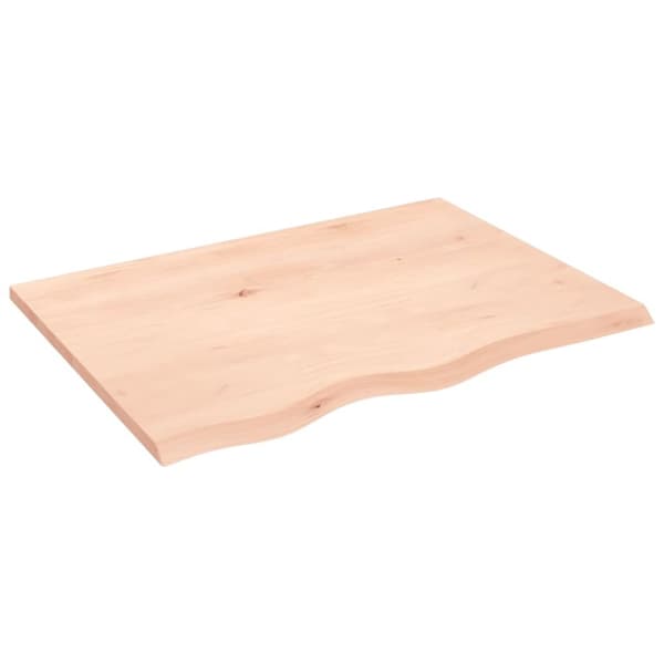 bordplade 80x60x2 cm ubehandlet massivt egetræ