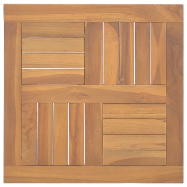 firkantet bordplade 50x50x2,5 cm massivt teaktræ