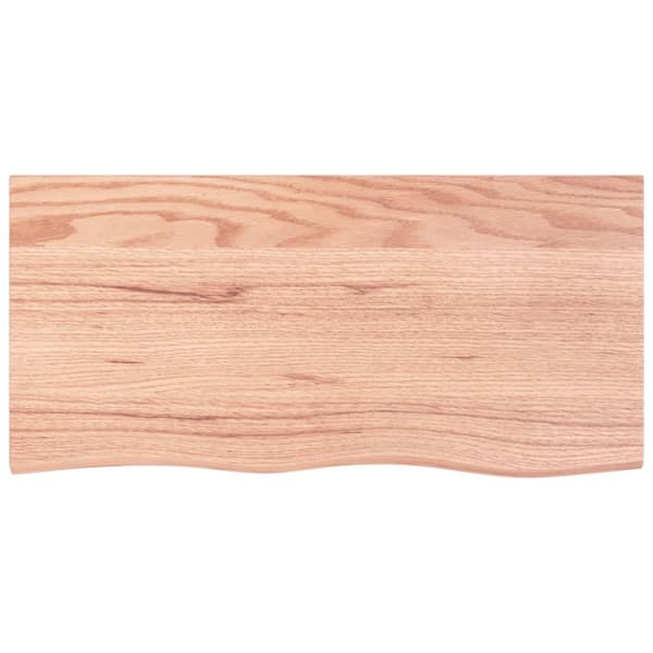 bordplade til badeværelse 100x50x2 cm massivt træ lysebrun