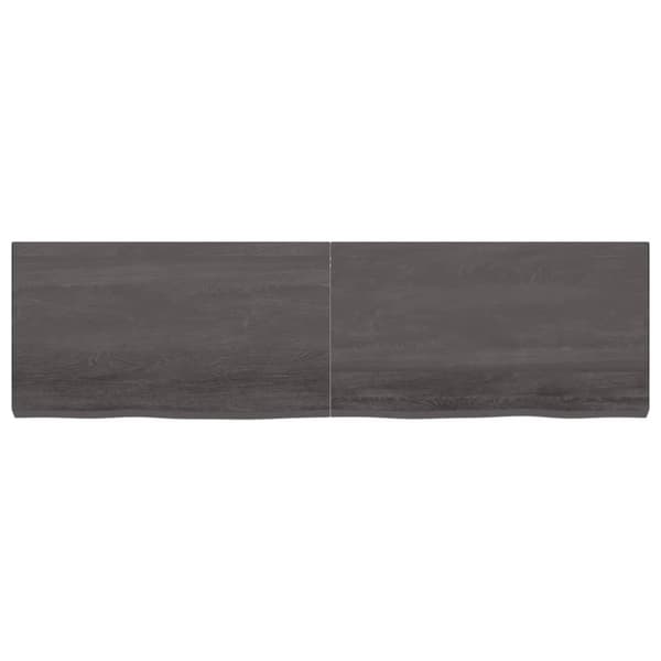 bordplade 180x50x(2-6) cm behandlet massivt egetræ mørkebrun