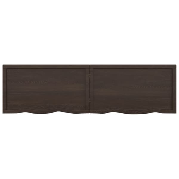 bordplade 180x50x(2-6) cm behandlet massivt egetræ mørkebrun