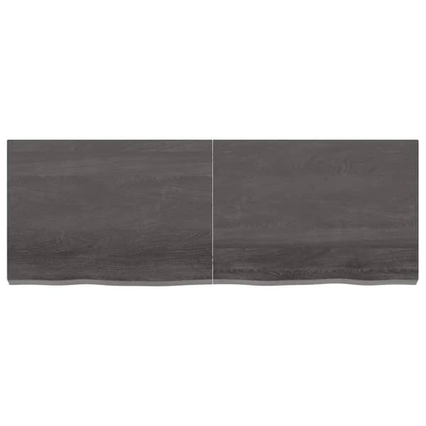 bordplade 140x50x(2-6) cm behandlet massivt egetræ mørkebrun