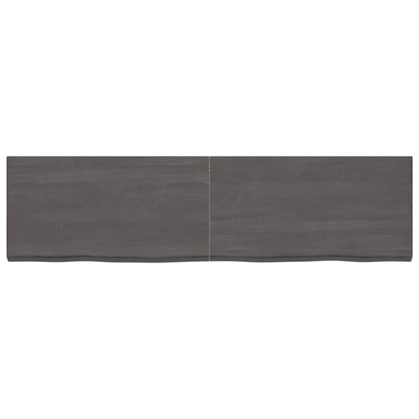 Bänkskiva badrum mörkbrun 220x60x(2-6) cm behandlat massivt trä