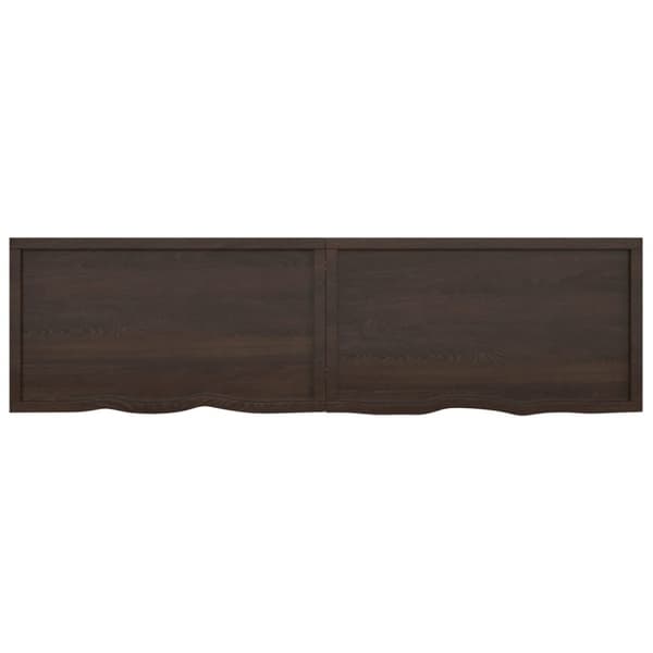Bänkskiva badrum mörkbrun 220x60x(2-6) cm behandlat massivt trä