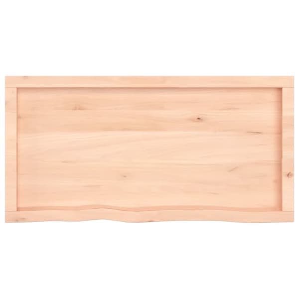 Bänkskiva för badrum 100x50x(2-4) cm obehandlat massivt trä