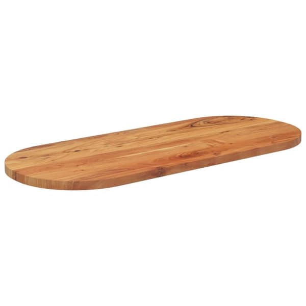 bordplade 120x50x3,8 cm oval massivt akacietræ