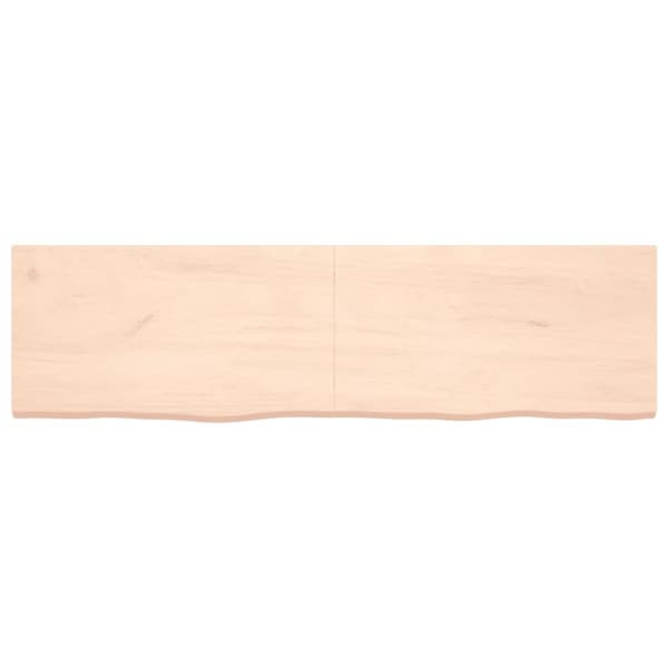 bordplade til badeværelse 180x50x(2-4)cm massivt træ ubehandlet