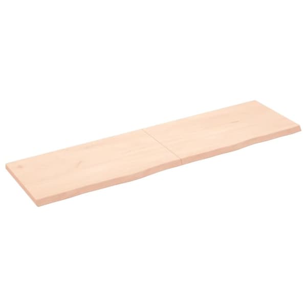 bordplade til badeværelse 180x50x(2-4)cm massivt træ ubehandlet