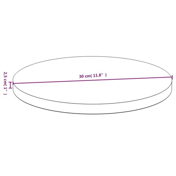 bordplade Ø30x2,5 cm bambus
