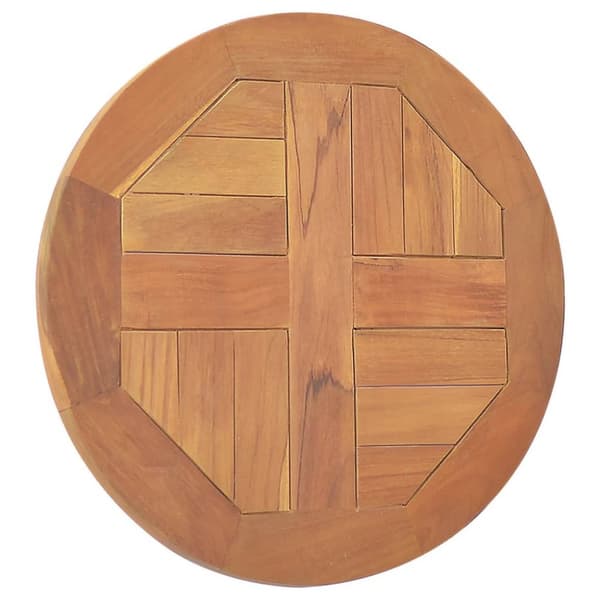 bordplade 2,5 cm 40 cm rund massivt teaktræ