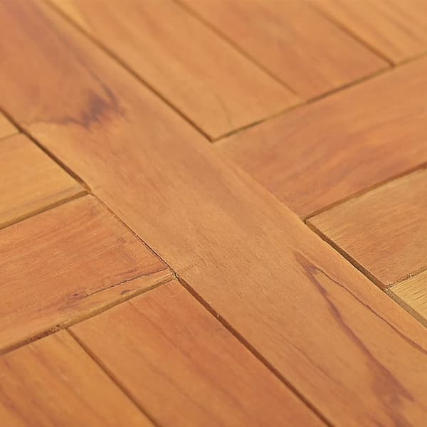bordplade 2,5 cm 40 cm rund massivt teaktræ