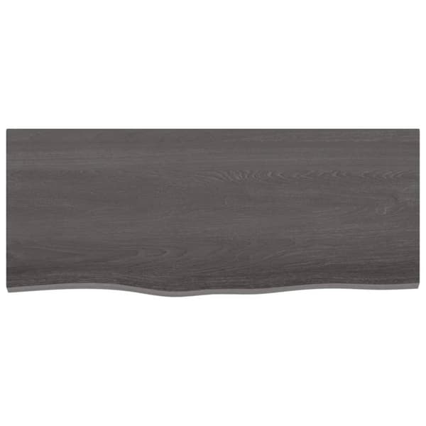 bordplade til badeværelse 100x40x2 cm massivt træ mørkebrun