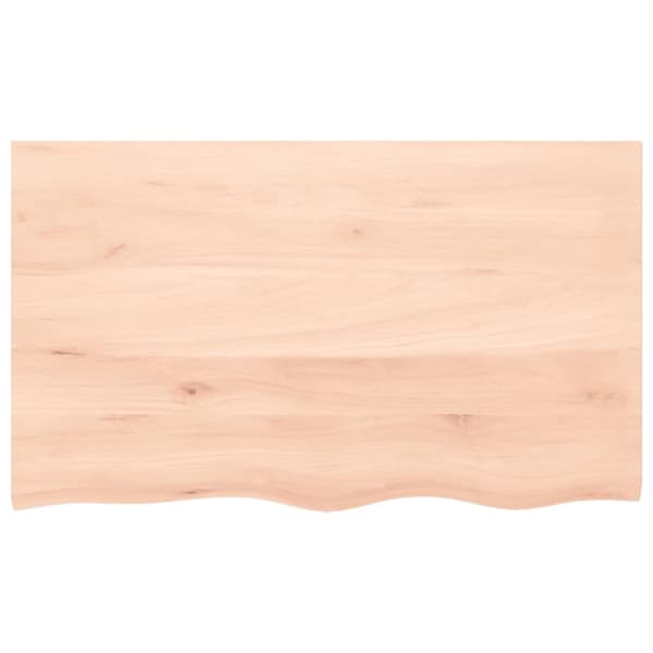 bordplade til badeværelse 100x60x2 cm massivt træ ubehandlet