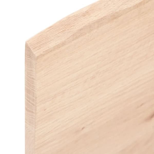bordplade til badeværelse 100x60x2 cm massivt træ ubehandlet
