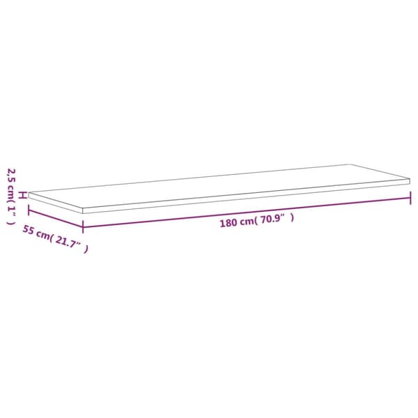 Bordsskiva 180x55x2,5 cm massivt bokträ