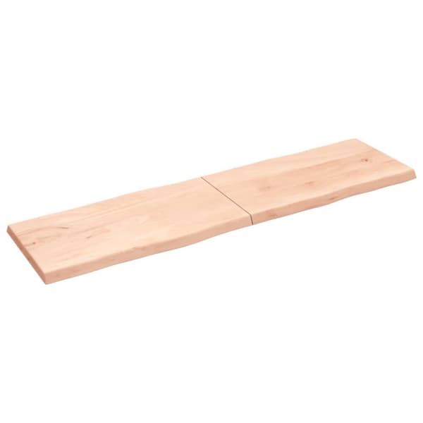 Bordsskiva 220x60x(2-6) cm obehandlad massiv ek levande kant