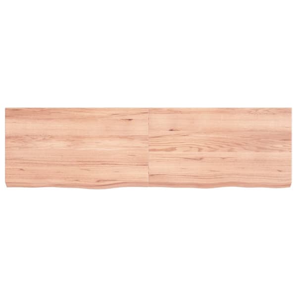 Bänkskiva badrum ljusbrun 140x40x(2-6) cm behandlat massivt trä