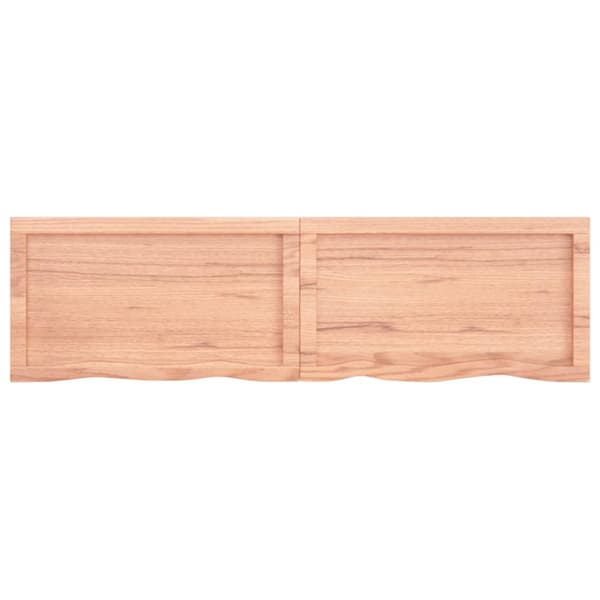 Bänkskiva badrum ljusbrun 140x40x(2-6) cm behandlat massivt trä