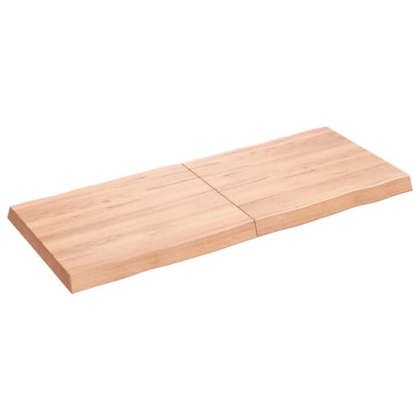 bordplade 120x50x(2-6) cm naturlig kant behandlet træ lysebrun