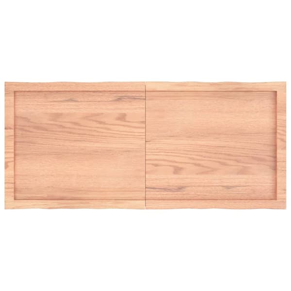 bordplade 120x50x(2-6) cm naturlig kant behandlet træ lysebrun