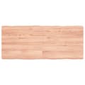 Miniatyrbillede 2 af 10: bordplade 120x50x(2-6) cm naturlig kant behandlet træ lysebrun