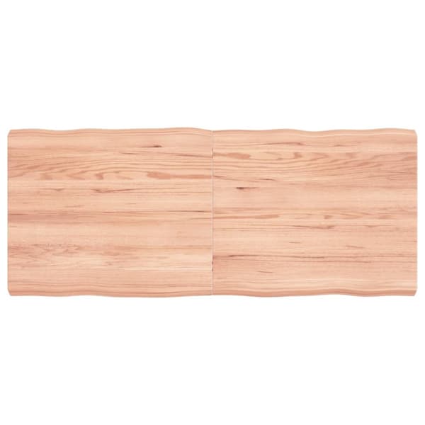 bordplade 120x50x(2-6) cm naturlig kant behandlet træ lysebrun