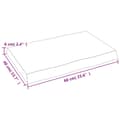 Miniatyrbillede 9 af 10: bordplade 60x40x(2-6) cm naturlig kant behandlet træ lysebrun
