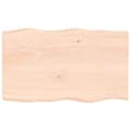 Miniatyrbillede 2 af 10: bordplade 100x60x(2-4)cm naturlig kant ubehandlet massivt træ