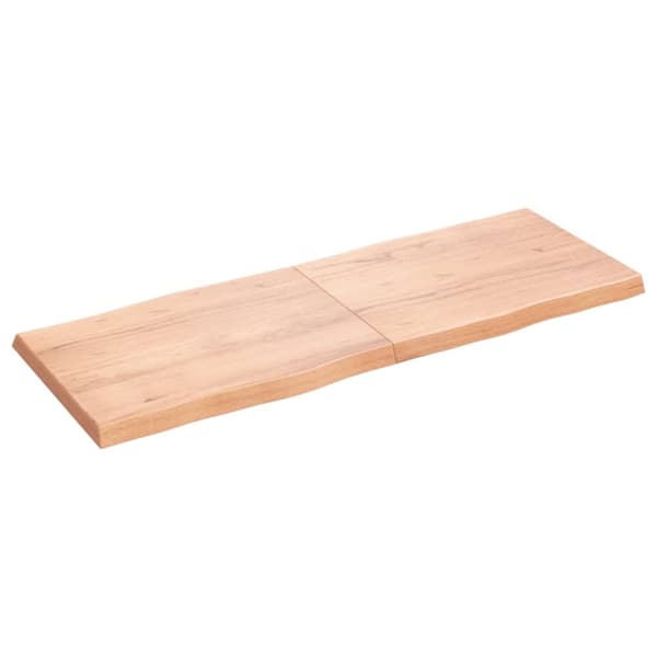 bordplade 160x60x(2-6) cm naturlig kant behandlet træ lysebrun