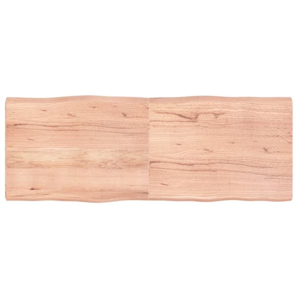 bordplade 160x60x(2-6) cm naturlig kant behandlet træ lysebrun