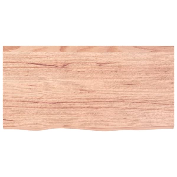bordplade til badeværelse 80x40x(2-4) cm massivt træ lysebrun