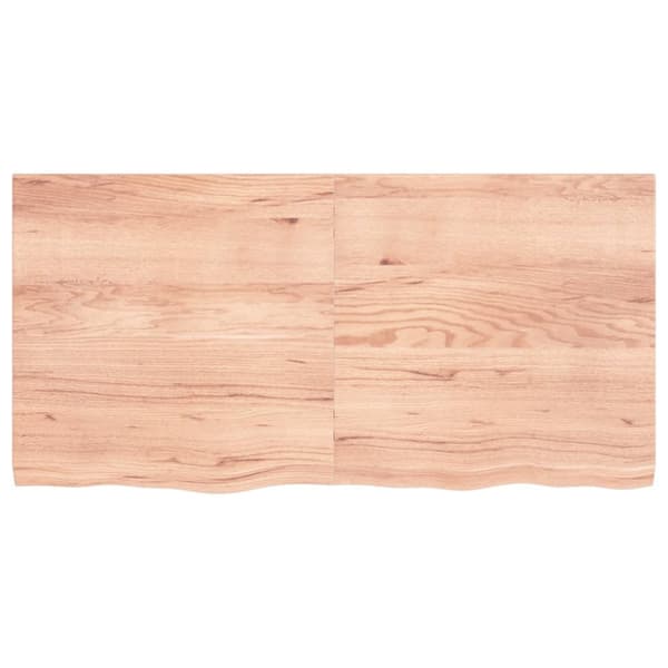 Bänkskiva badrum ljusbrun 120x60x(2-4) cm behandlat massivt trä