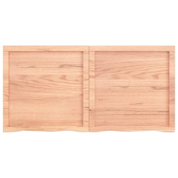 Bänkskiva badrum ljusbrun 120x60x(2-4) cm behandlat massivt trä