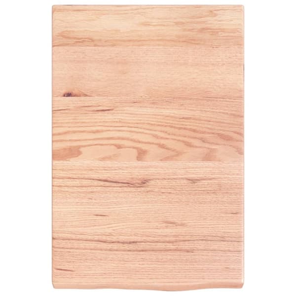 bordplade til badeværelse 40x60x(2-4) cm massivt træ lysebrun