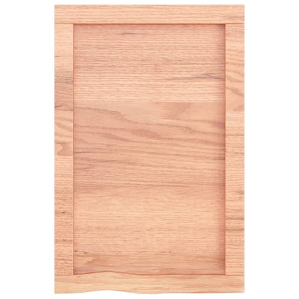 bordplade til badeværelse 40x60x(2-4) cm massivt træ lysebrun