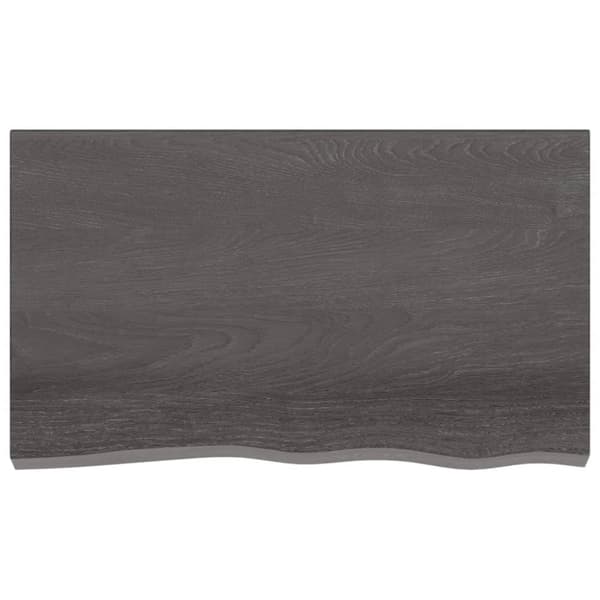 bordplade til badeværelse 100x60x(2-6) cm massivt træ mørkebrun