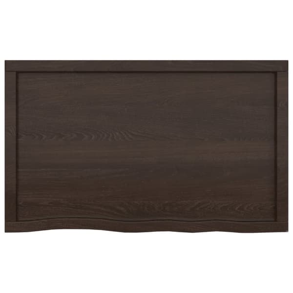 bordplade til badeværelse 100x60x(2-6) cm massivt træ mørkebrun