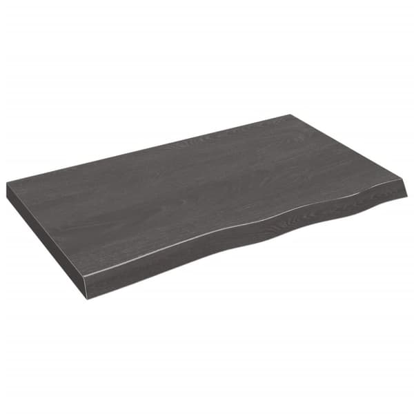 bordplade til badeværelse 100x60x(2-6) cm massivt træ mørkebrun